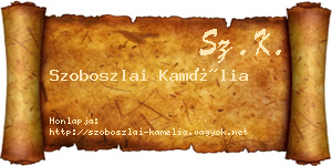 Szoboszlai Kamélia névjegykártya